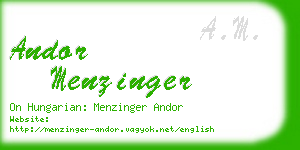 andor menzinger business card